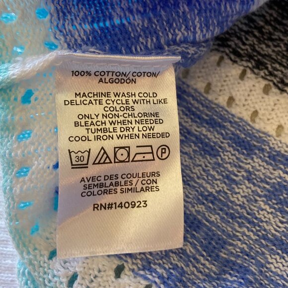 Loft NWT Striped Puff Sleeve V-Neck Cardigan Top Women Size XL White Blue Gray - Picture 8 of 12